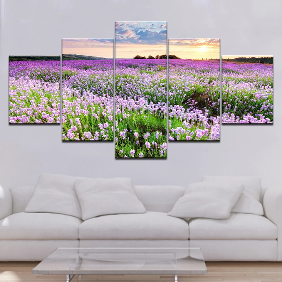 5 Pieces Home Decoration Art Wall Purple Lavender Flowers Modular Pictures For Living Room Paintings Print on Canvas on the wall
5 Pieces Home Decoration Art Wall Purple Lavender Flowers Modular Pictures For Living Room Paintings Print on Canvas on the wall