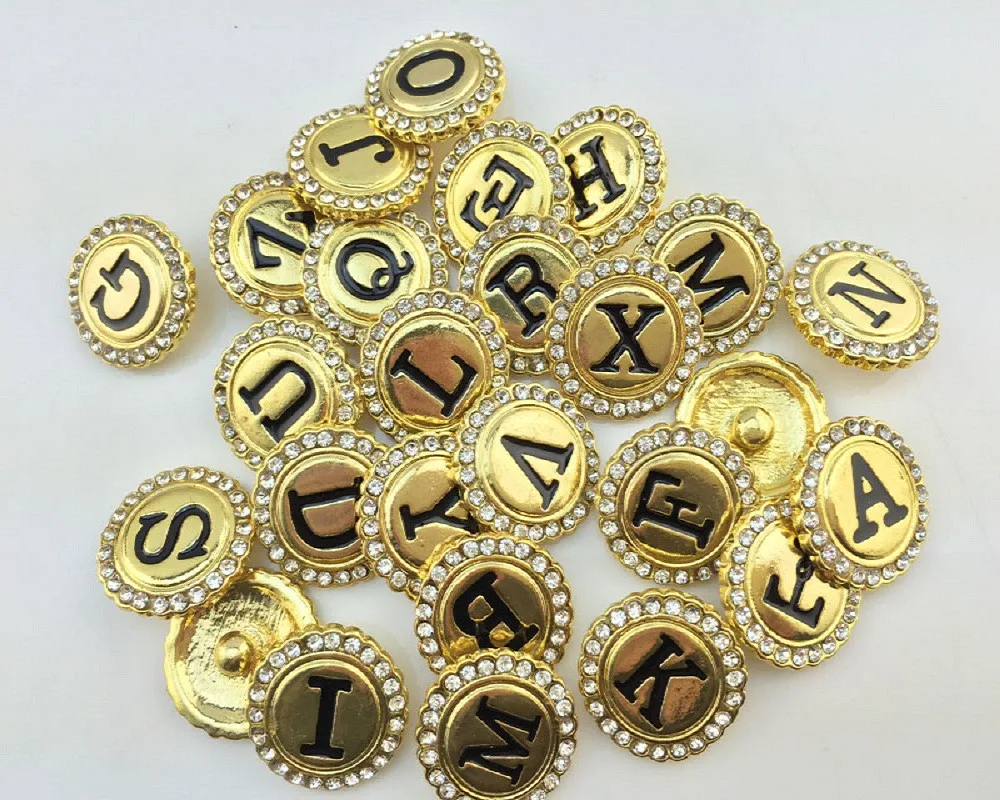 Snap Button 18mm Gold Alphabet A-Z Metal With Rhinestone Ginger Snap Buttons For Snap Button Jewellery 26pcs
Snap Button 18mm Gold Alphabet A-Z Metal With Rhinestone Ginger Snap Buttons For Snap Button Jewellery 26pcs