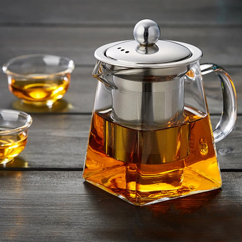 Чайник для чая термостойкий стеклянный чайник с фильтром ситечко заваривания 350