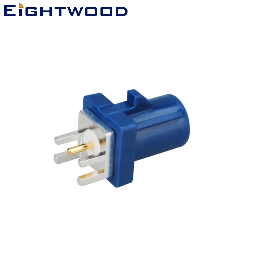 

Eightwood Fakra C Plug Male RF Coaxial Connector End Launch PCB Mount Straight Blue/5005 Coding for GPS Telematics or Navigation
