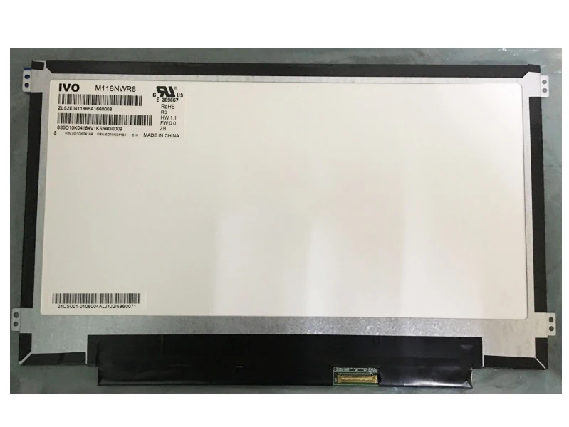 

Светодиодный ЖК-экран 11,6 дюйма M116NWR6 R0 для Lenovo FRU 5D10K04184 1366x768 WXGA HD eDP, 30 контактов, протестированная замена панели