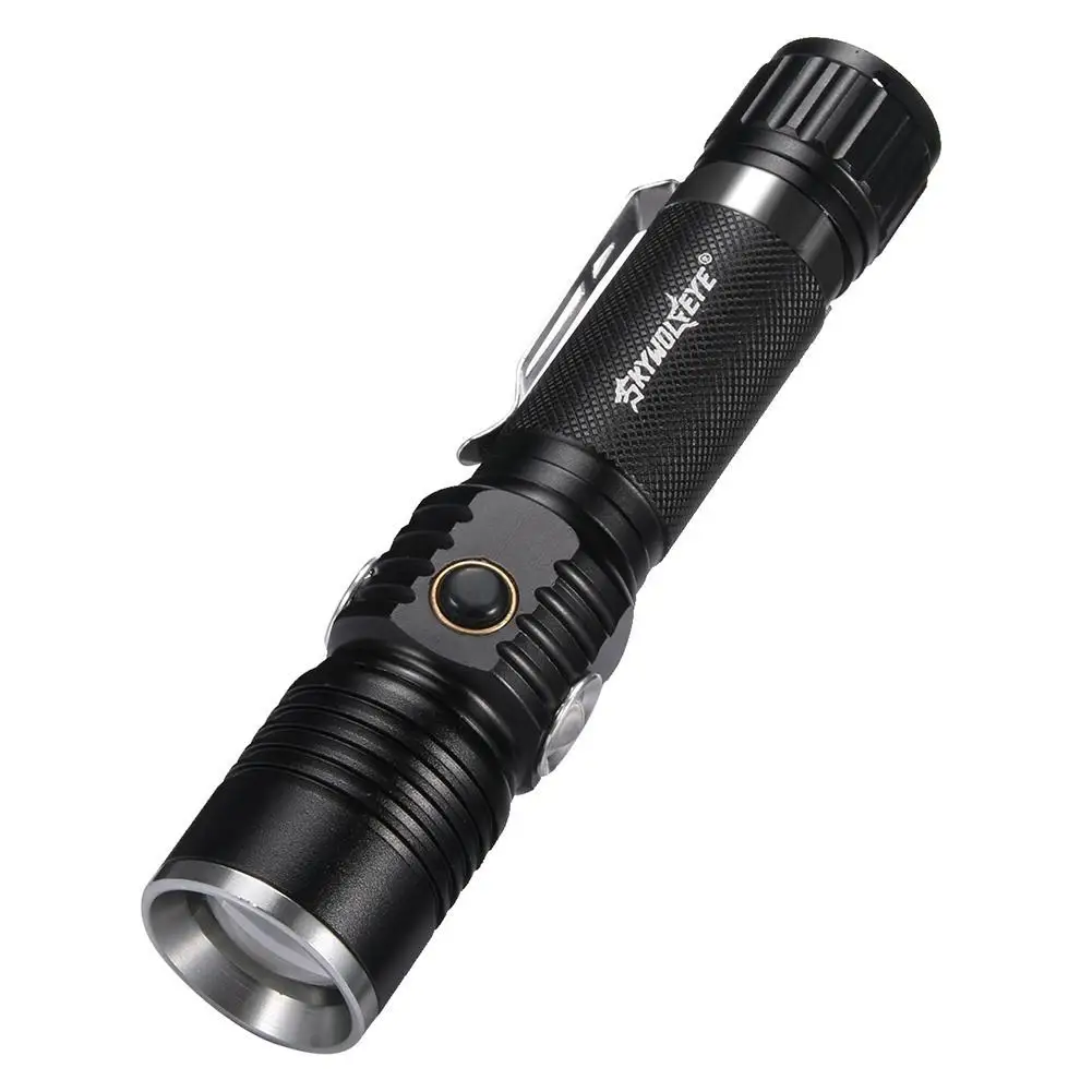 SkyWolfEye Portable Zoomable Flashlight Waterproof Aluminium Torch Light