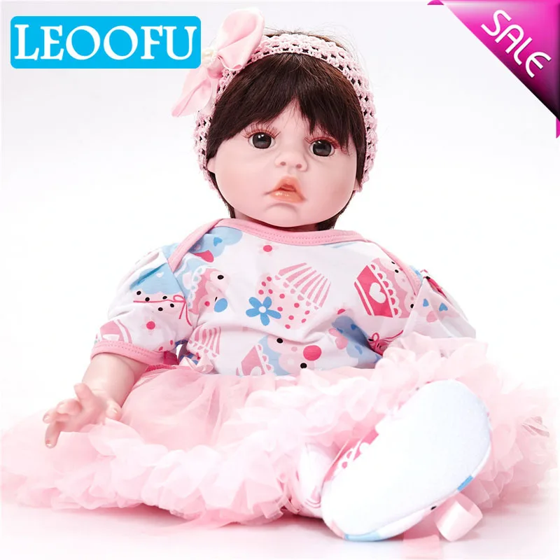 Фото LEOOFU 50 см 20 дюймов bebe Кукла реборн Реалистичная мягкая силиконовая reborn игрушка