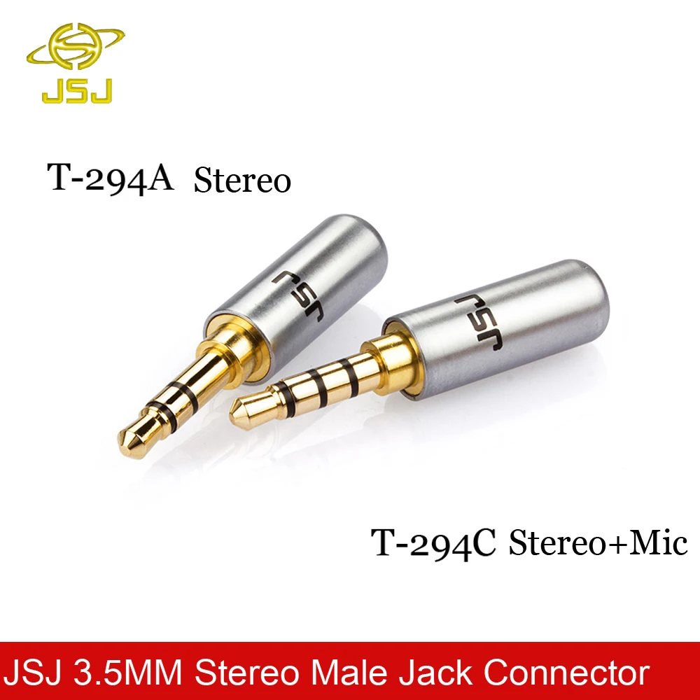 

JSJ 2pcs/lot 3.5MM Stereo Male Connector Female Connector 3 Pole 4 Pole with mic for repair iphone headphone