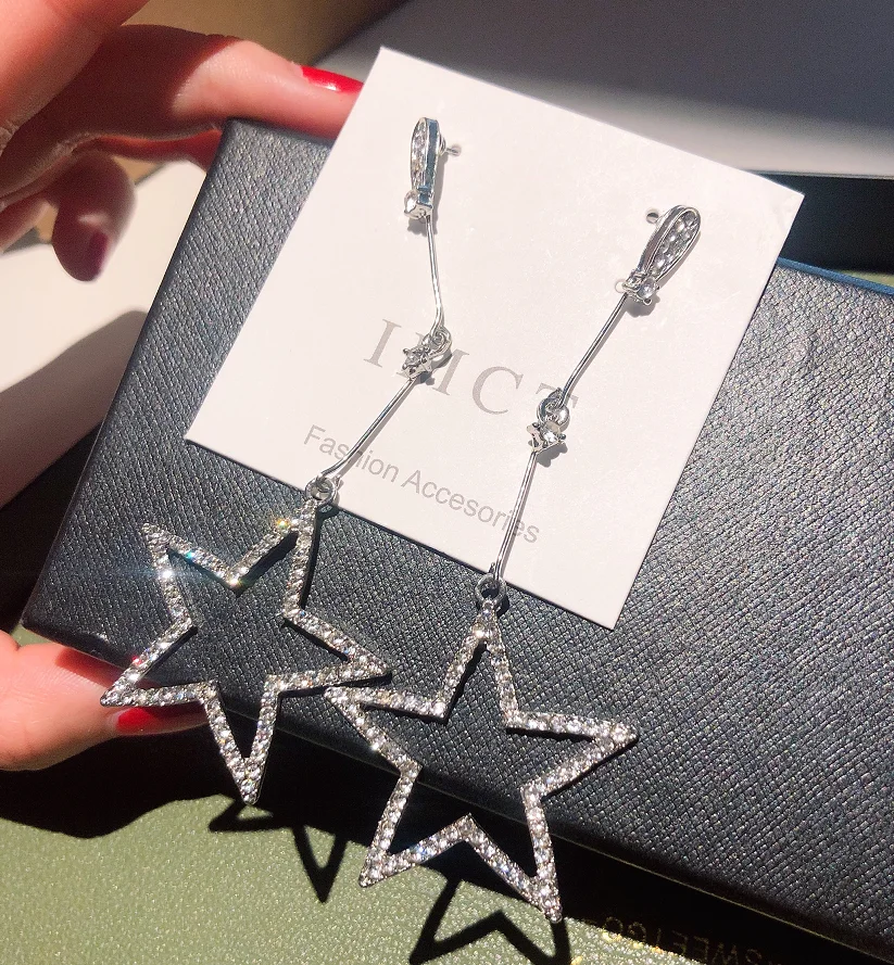 2019 новые модные серьги гвоздики женские Bijoux Кристалл горный хрусталь полые