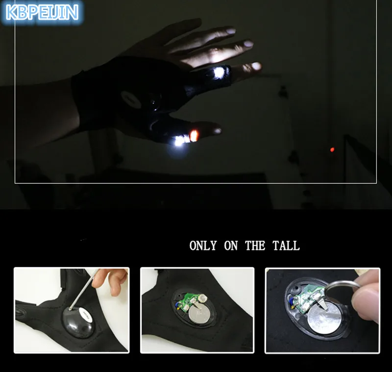 Светодиодный фонарик с перчатками мини портативное освещение