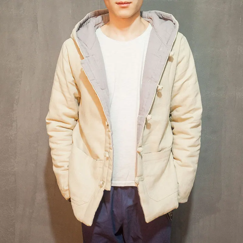 Original Winter Hooded jacket Chinese style men's Linen Single breasted loose Parka coat Solid Casual Cotton-padded clothes
Original Winter Hooded jacket Chinese style men's Linen Single breasted loose Parka coat Solid Casual Cotton-padded clothes
