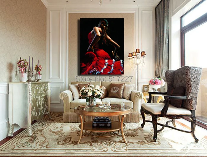 Free shipping 100% handpainted Spanish Dance Flamenco Tango Brunette Red Dress Flower Oil painting On Canvas
Free shipping 100% handpainted Spanish Dance Flamenco Tango Brunette Red Dress Flower Oil painting On Canvas