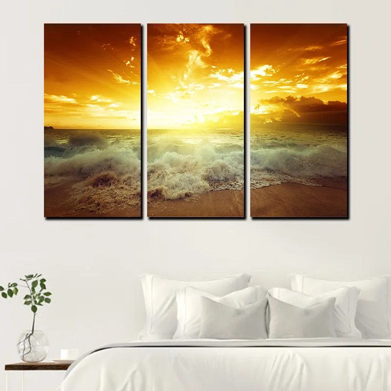 Sunset Sea Wave Wall Art Decorative Print Oil Painting HD Printed 3 Piece Canvas Art
Sunset Sea Wave Wall Art Decorative Print Oil Painting HD Printed 3 Piece Canvas Art