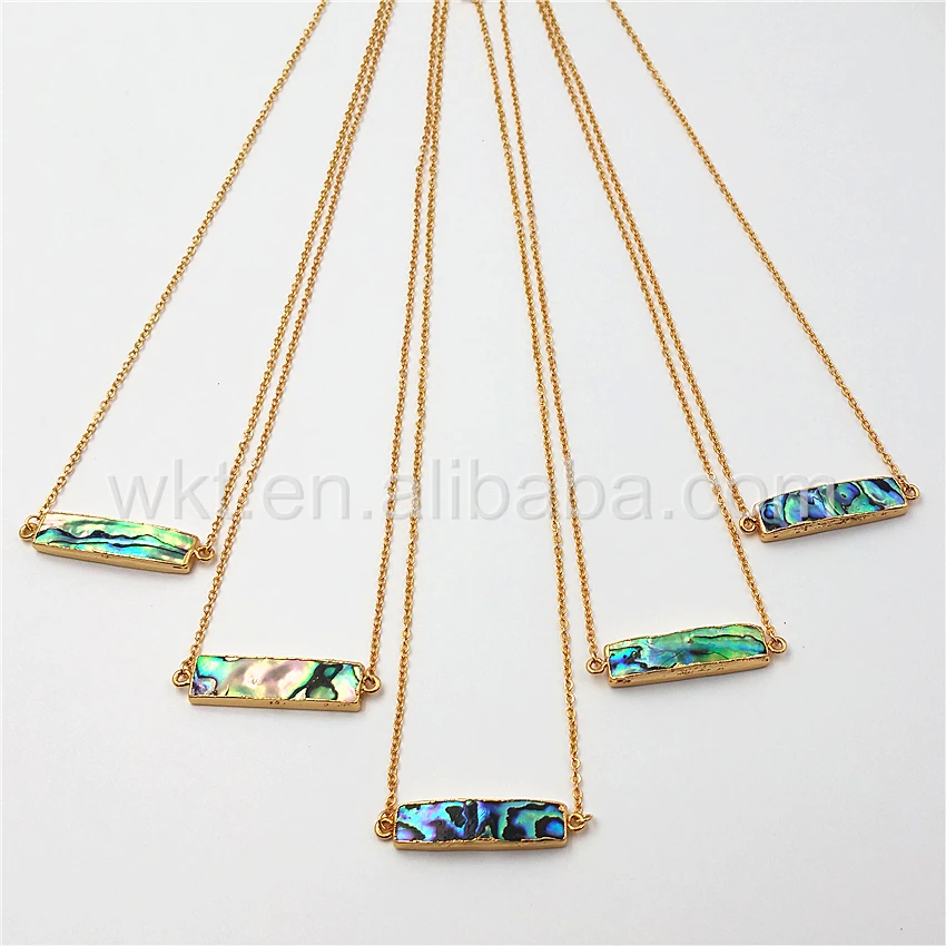 WT-N813 Wholesale Natural high quality abalone shell double loops necklace, 24k gold long bar abalone rectangle necklace
WT-N813 Wholesale Natural high quality abalone shell double loops necklace, 24k gold long bar abalone rectangle necklace
