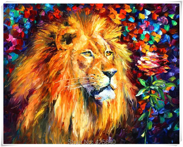 Hand painted abstract Animal Lion Wall Art Original Pictures Palette Knife Colourful Large Home Decor Oil painting living room
Hand painted abstract Animal Lion Wall Art Original Pictures Palette Knife Colourful Large Home Decor Oil painting living room