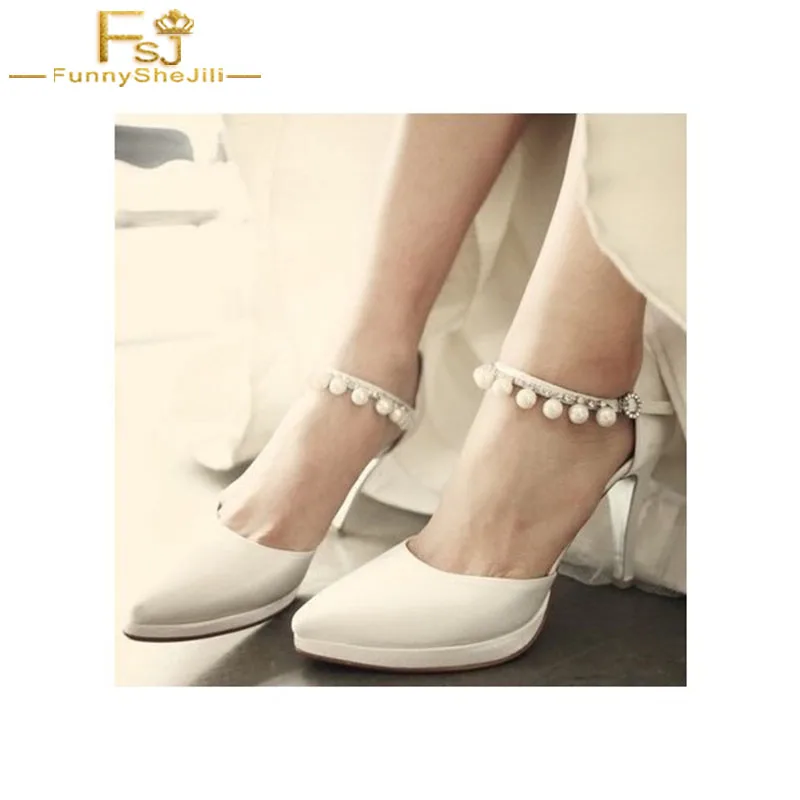 Women Shoes Ladies Pumps White Satin Bridal Heels Pearls Pointy Toe Platform Chunky 2021 Spring Autumn Plus Size Shoes11 12 13
Women Shoes Ladies Pumps White Satin Bridal Heels Pearls Pointy Toe Platform Chunky 2021 Spring Autumn Plus Size Shoes11 12 13