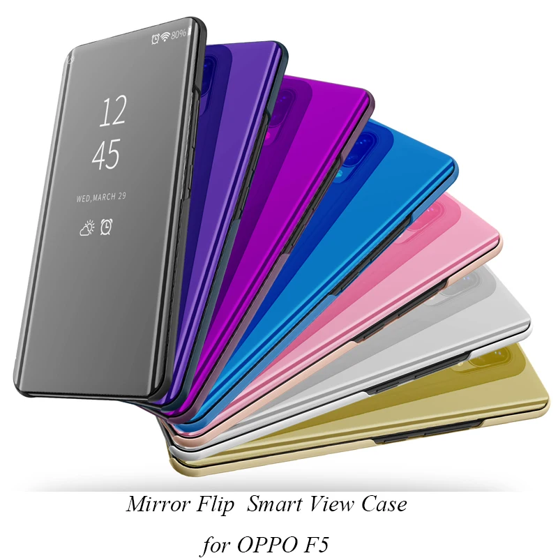 Smart Flip Stand Mirror Case For OPPO F5 F 5 Case Clear View PU Leather Cover For OPPO F5 Case Cover for OPPOF9
Smart Flip Stand Mirror Case For OPPO F5 F 5 Case Clear View PU Leather Cover For OPPO F5 Case Cover for OPPOF9