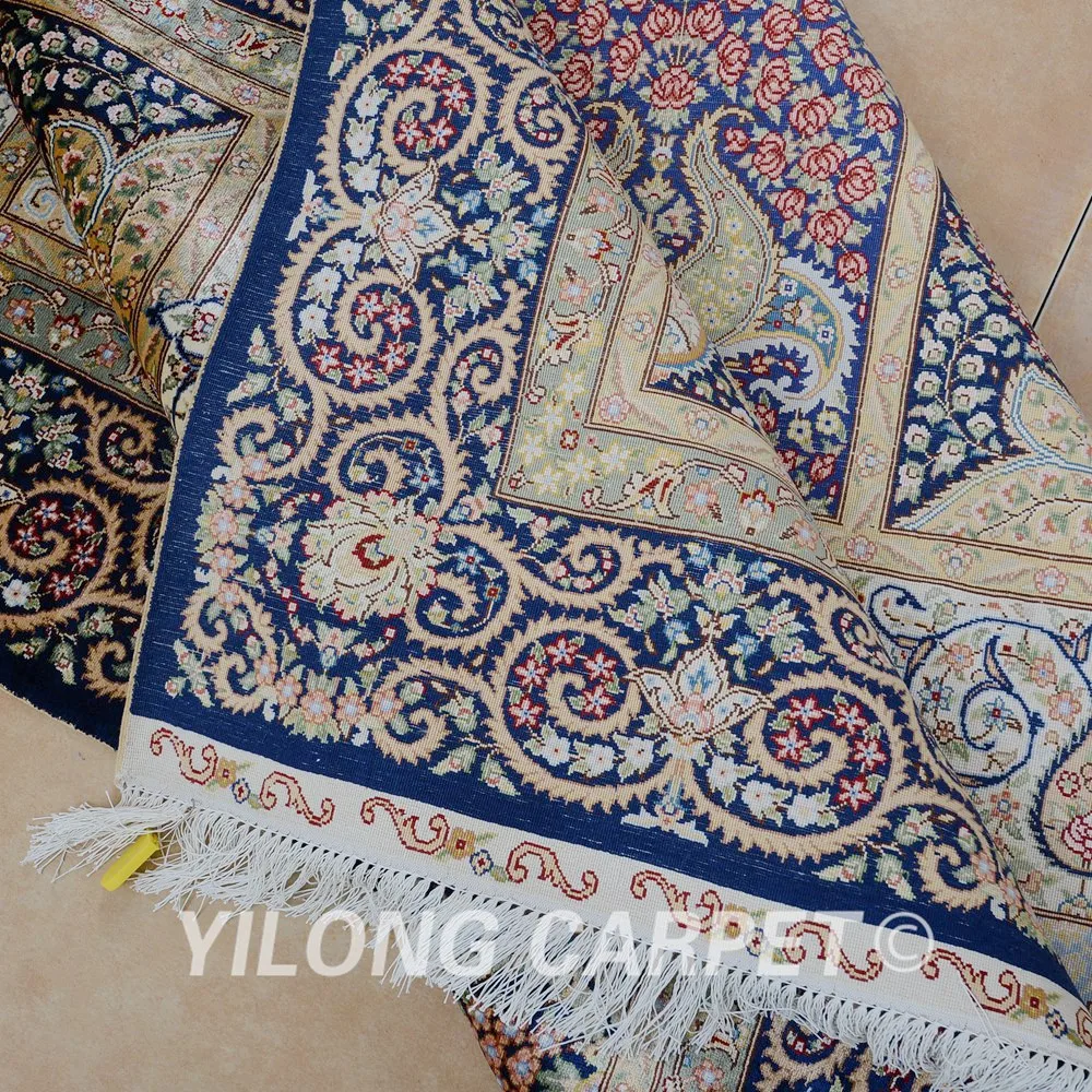 Yilong 4.5'x6.5' Tabriz silk carpet new design handmade exquisite Iran area rug (0171)