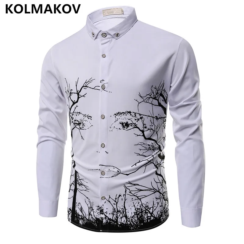 2019 New Arrival Men's Shirts Long Sleeve Shirt Homme Slim Fit Dress Masculino Black White Casual Printed Shirts Male Plus Size
2019 New Arrival Men's Shirts Long Sleeve Shirt Homme Slim Fit Dress Masculino Black White Casual Printed Shirts Male Plus Size