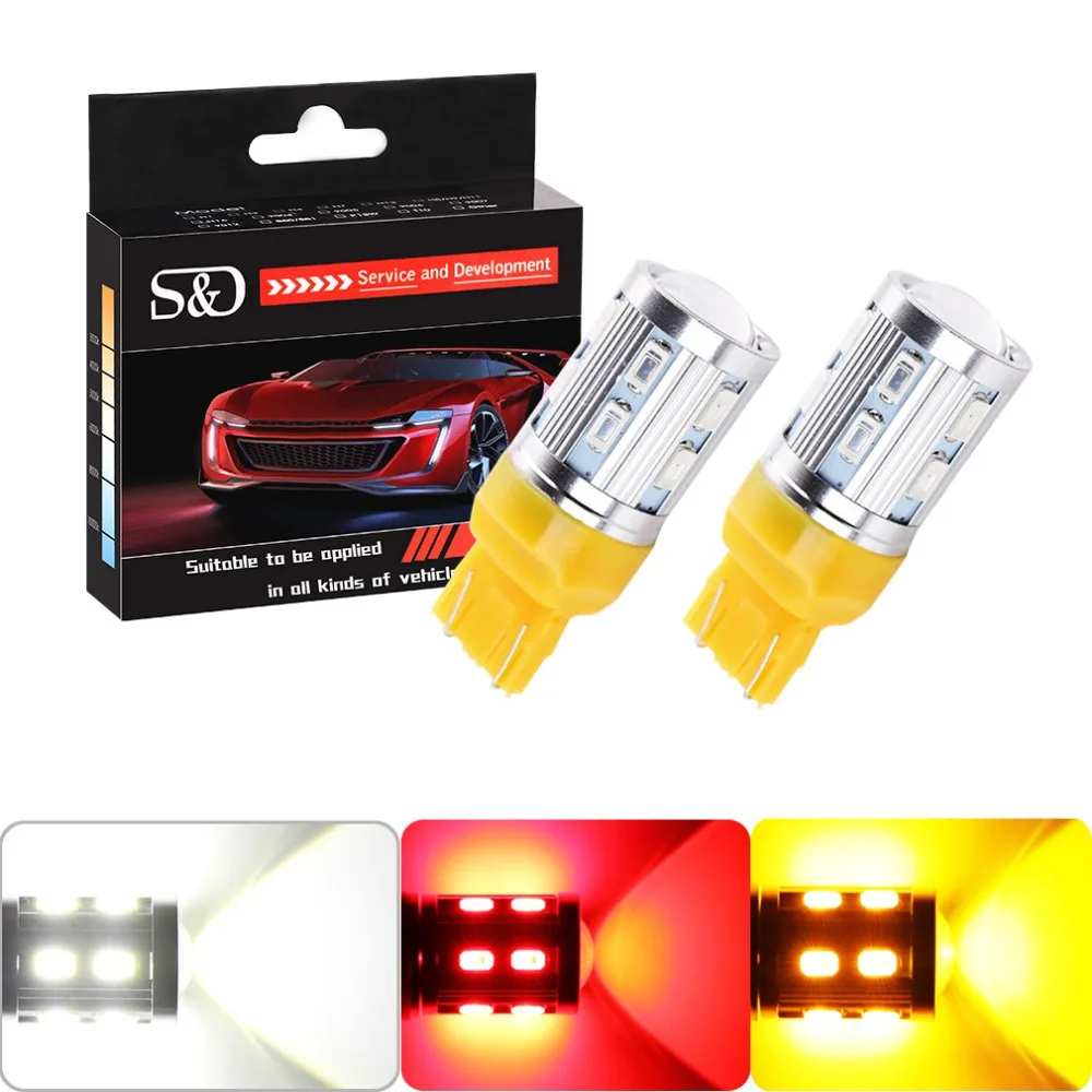2pcs Car 7443 7440 LED W21/5W LED Bulbs 12 SMD 5730 5W High power Cree Chips LED lamp Bulbs Auto parking Lamp Yellow Amber 12V
2pcs Car 7443 7440 LED W21/5W LED Bulbs 12 SMD 5730 5W High power Cree Chips LED lamp Bulbs Auto parking Lamp Yellow Amber 12V