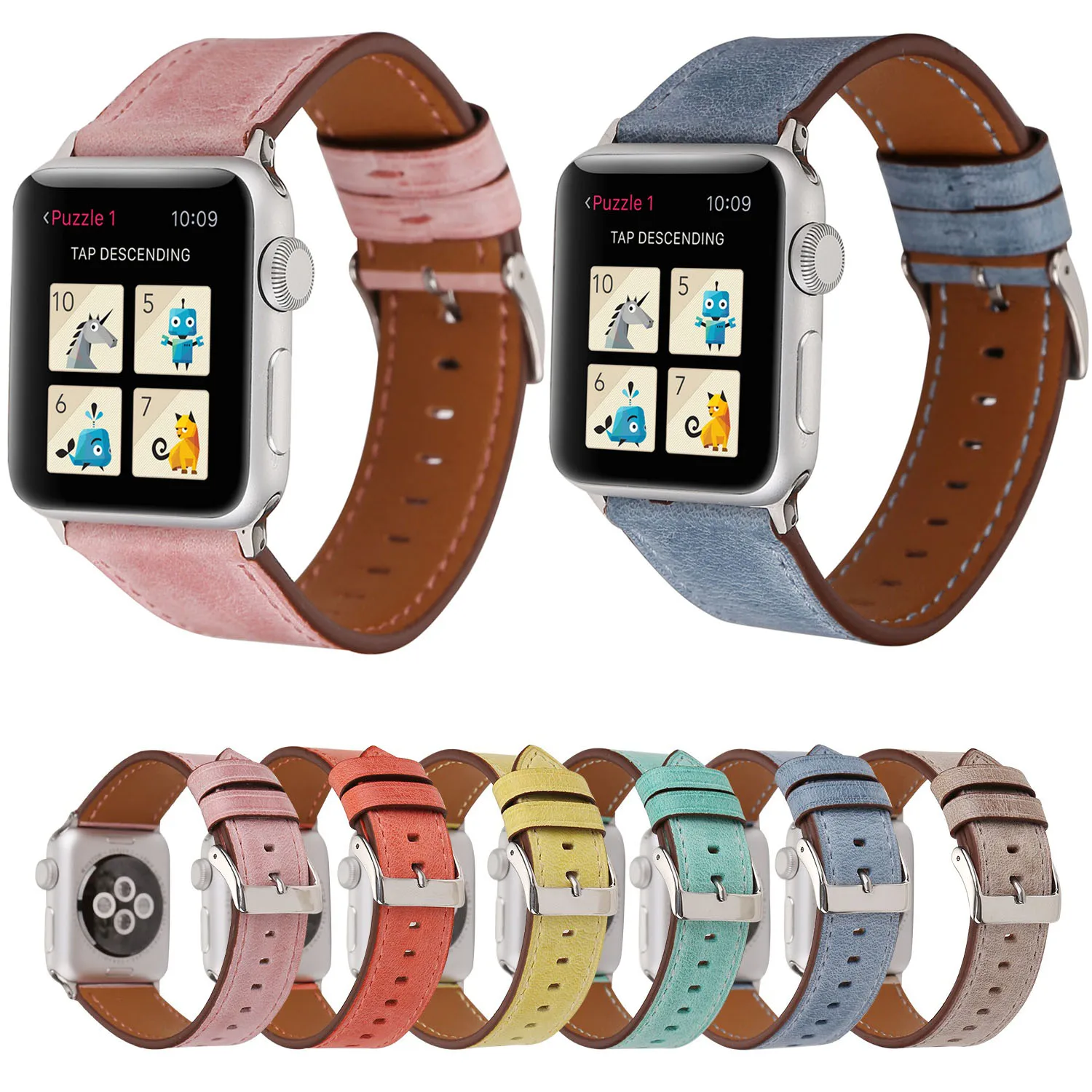 Colorful Leather Genuine Strap for Apple Watch Band Series 1/2/3/4/5 Wristband for iWatch 44mm 42mm 40mm 38mm Bracelet Accessory
Colorful Leather Genuine Strap for Apple Watch Band Series 1/2/3/4/5 Wristband for iWatch 44mm 42mm 40mm 38mm Bracelet Accessory