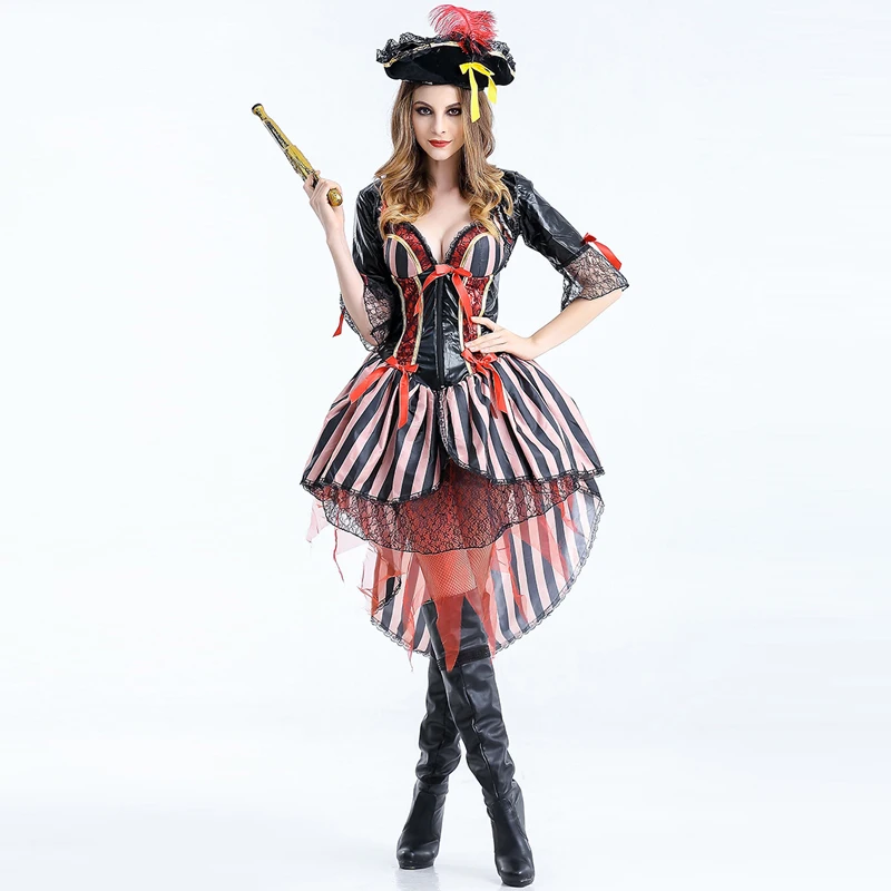 Women Pirate Carnival Halloween Costume For Clubwear Evil Adult Fancy Dress Uniform Role Cosplay Club Funny Clothing
Women Pirate Carnival Halloween Costume For Clubwear Evil Adult Fancy Dress Uniform Role Cosplay Club Funny Clothing