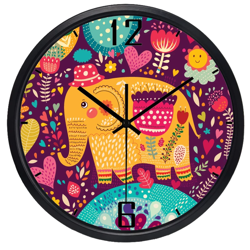 Cartoon Kid Room for Children Bedroom Wall Clock Cute Elephant Lovely Hang Watch, No Ticking Sound
Cartoon Kid Room for Children Bedroom Wall Clock Cute Elephant Lovely Hang Watch, No Ticking Sound
