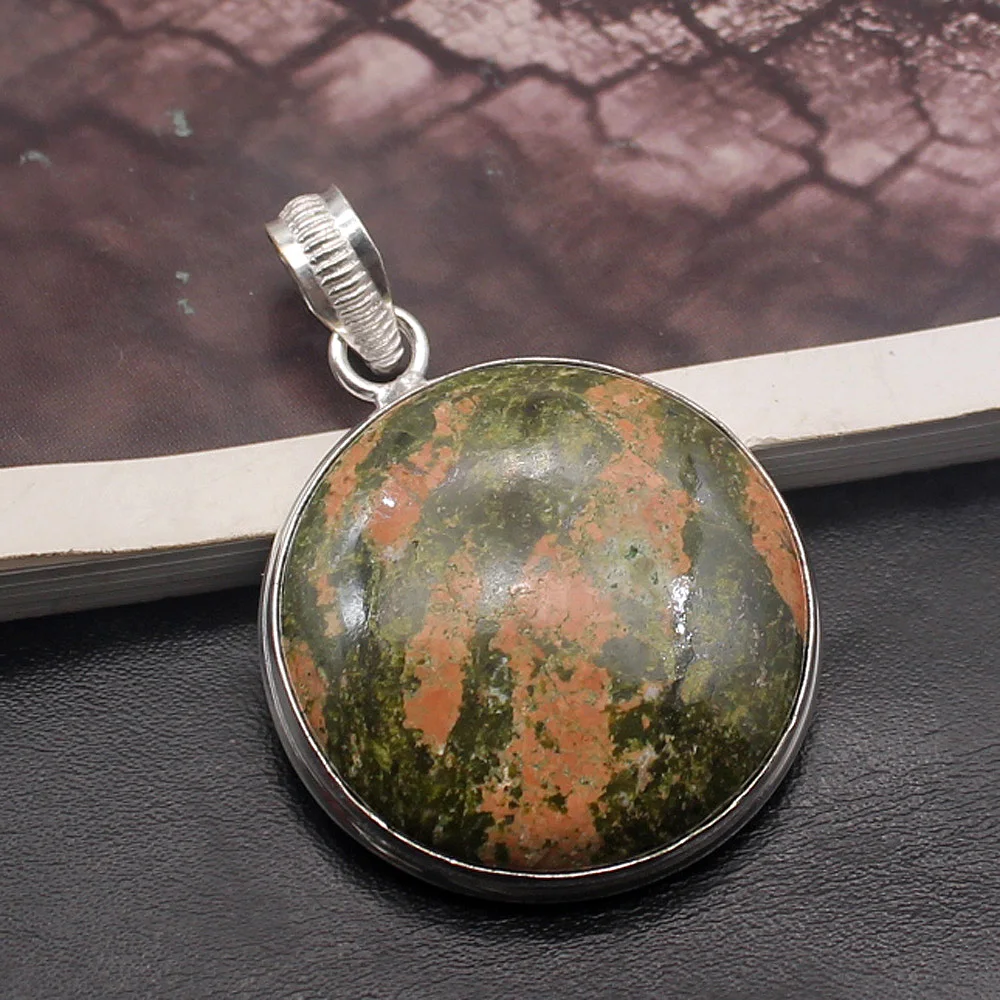 Hermosa Unique Natural Green Unakite Pendant Necklace Unique Charms Promise Gifts 50mm NY1280
Hermosa Unique Natural Green Unakite Pendant Necklace Unique Charms Promise Gifts 50mm NY1280
