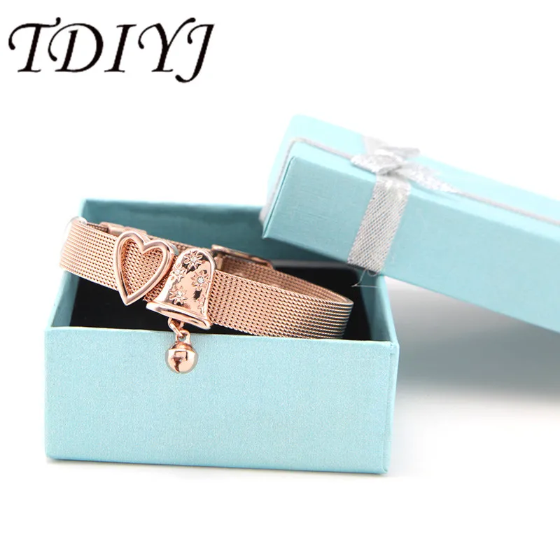 TDIYJ Bell Heart New Collection Charms DIY Stainless Steel Mesh Rose Gold Bracelet For Women Jewelry 1Set
TDIYJ Bell Heart New Collection Charms DIY Stainless Steel Mesh Rose Gold Bracelet For Women Jewelry 1Set