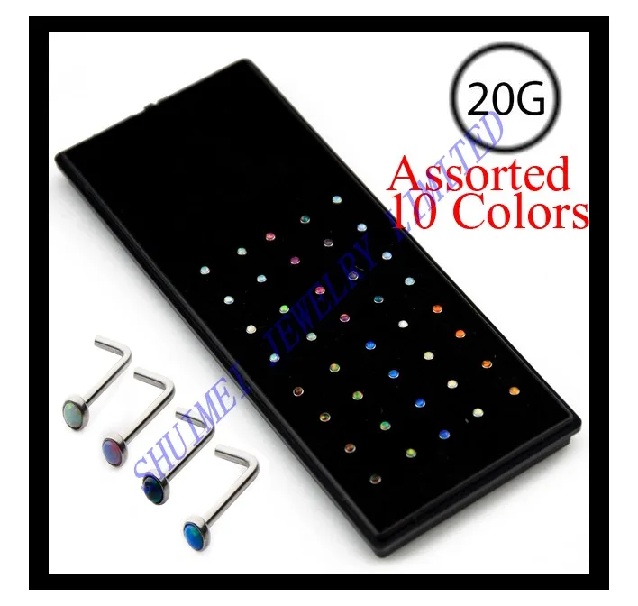 40Pcs Opal Gem Opal 316L Stainless Steel Crystal L Shape Nose Stud Ring Body Piercing Jewelry 20G Free Shipping
40Pcs Opal Gem Opal 316L Stainless Steel Crystal L Shape Nose Stud Ring Body Piercing Jewelry 20G Free Shipping