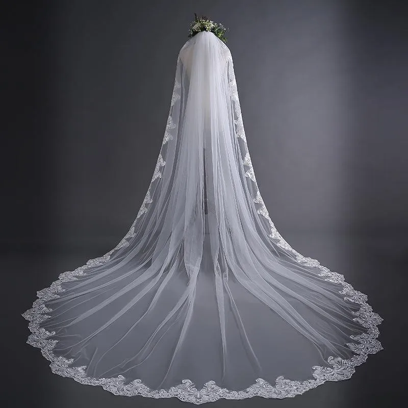 Lace Flower Edge Wedding Veil for Bridal 3m Length Long Tulle Cathedral Wedding Veil New Arrival Gift for Women
Lace Flower Edge Wedding Veil for Bridal 3m Length Long Tulle Cathedral Wedding Veil New Arrival Gift for Women