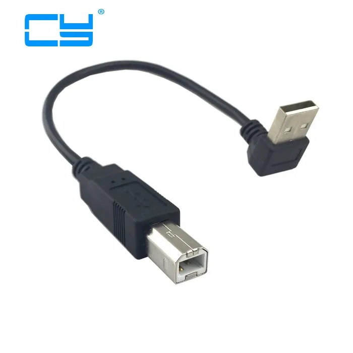 20 см вверх под углом 90 градусов USB 2 0 штекер к B Тип Штекер кабель для принтера