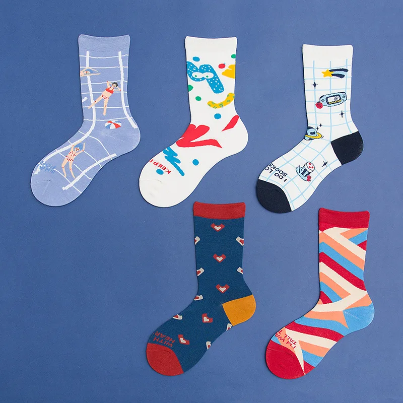 Women Cotton Socks Colorful Happy Fashion Casual Socks White Blue Animal Seagull Socks Space Graffiti Stripes Funny Meias
Women Cotton Socks Colorful Happy Fashion Casual Socks White Blue Animal Seagull Socks Space Graffiti Stripes Funny Meias