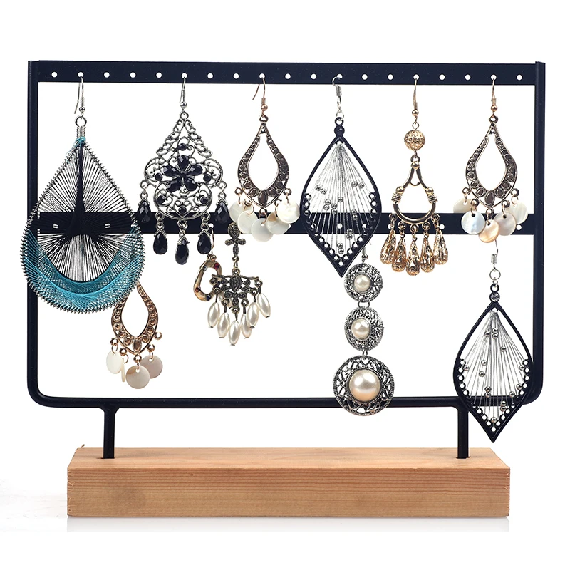 New Fashion Black or Black Solid Wood and Wrought Iron Earrings Display Stand Earrings Display Frame Jewelry Display Holder
New Fashion Black or Black Solid Wood and Wrought Iron Earrings Display Stand Earrings Display Frame Jewelry Display Holder