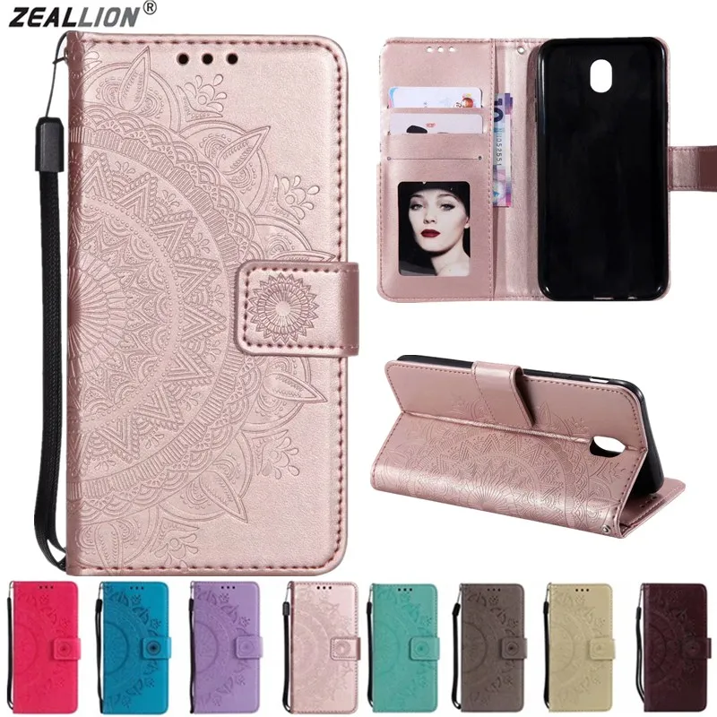 Zeallion для самсунга J1 J2 J3 J5 J7 2016 2017 Pro 2018 тисненые тотемы Цветы Кружева слот карт