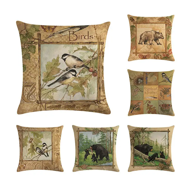 Retro Style Printing Bear Forest Mountain Cushion Covers Birds Living RoomSeat Home Decorative Cotton Linen Pillowcases ZY271
Retro Style Printing Bear Forest Mountain Cushion Covers Birds Living RoomSeat Home Decorative Cotton Linen Pillowcases ZY271