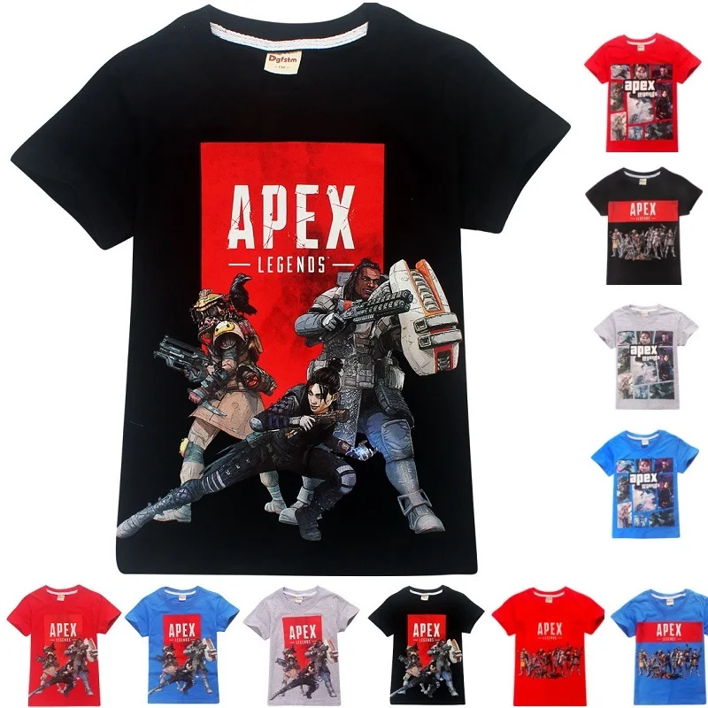 2019 г. 100% хлопок лидер продаж рубашки с принтом игры футболки Apex Legends детские