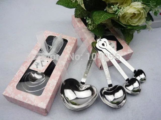 150sets Heart Shaped Measuring Spoons Set Wedding Favors LOVE New 4pcs/set for each gift box
150sets Heart Shaped Measuring Spoons Set Wedding Favors LOVE New 4pcs/set for each gift box