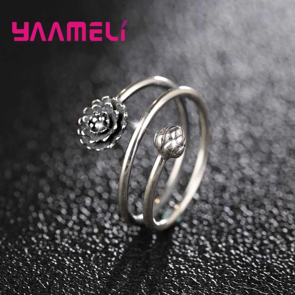 Mysterious Style Vintage Black Flower Shape Opening Finger Rings Hot Sell 925 Sterling Silver For Women Girls Present
Mysterious Style Vintage Black Flower Shape Opening Finger Rings Hot Sell 925 Sterling Silver For Women Girls Present