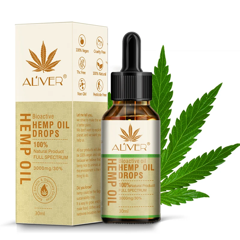 30ml Essential Oils Organic Hemp Seed Oil 3000mg Herbal Drops Body Relieve Stress Oil Skin Care Help Sleep TSLM1
