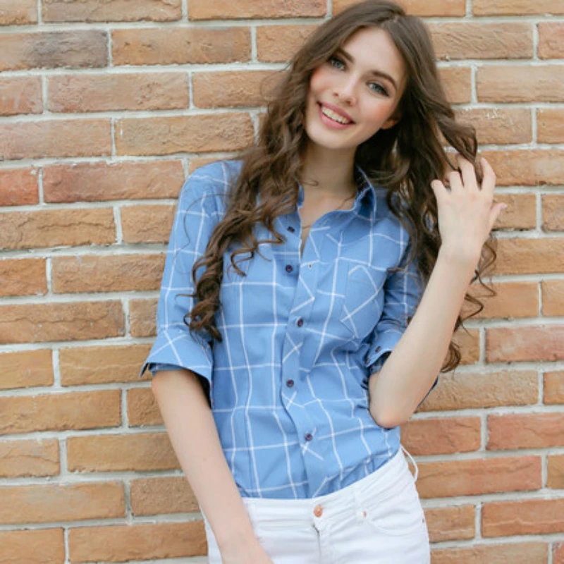 2019 spring new long-sleeved plaid shirt women's shirt sanding wild self-cultivation casual large size women's clothing
2019 spring new long-sleeved plaid shirt women's shirt sanding wild self-cultivation casual large size women's clothing