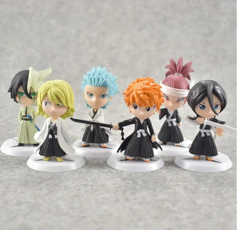 6 шт./компл. аниме отбеливатель Ichigo Ulquiorra cifer Renji Ichimaru Gin Toushirou ПВХ Фигурки игрушки| |