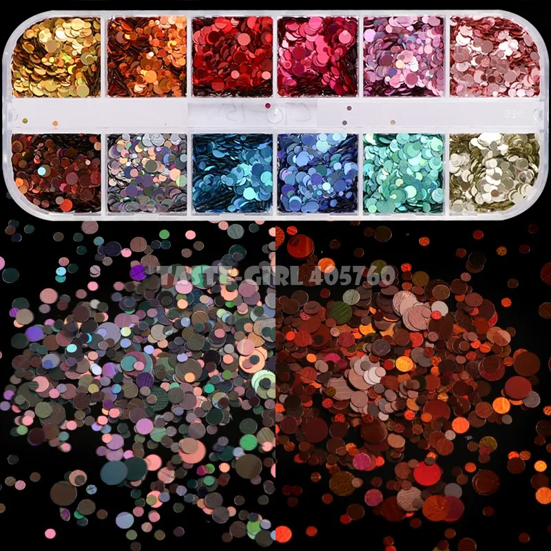 12 Grids/Set High Quality 12 Colors Mix 3 Sizes Glitter Laser Holographic Round Sequin Nail Art Slice Paillette Decals DIY CT15
12 Grids/Set High Quality 12 Colors Mix 3 Sizes Glitter Laser Holographic Round Sequin Nail Art Slice Paillette Decals DIY CT15