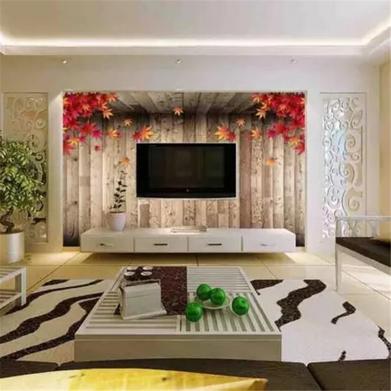 wellyu papel de parede Custom wallpaper 3D photo murals stereo maple TV background wall living room bedroom 3d mural | Обустройство