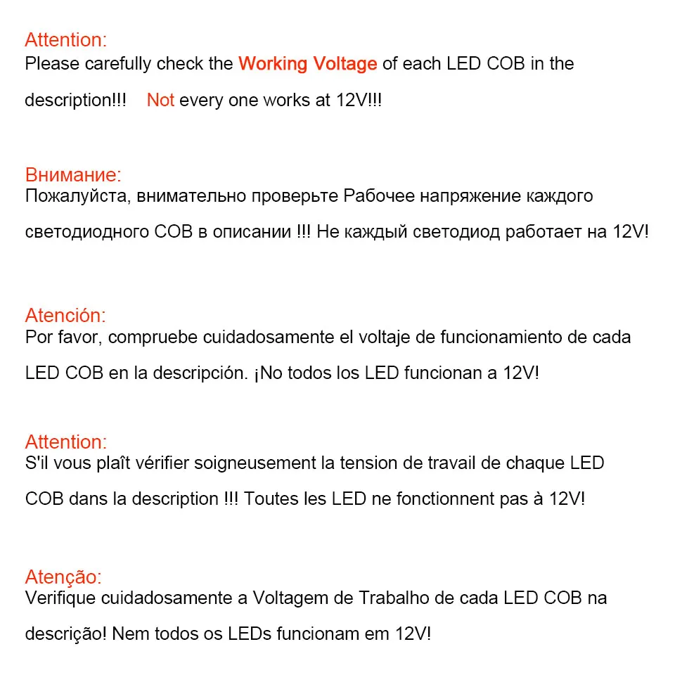 

[SUMBULBS] COB LED Light 5W 10W 20W 30W 50W 200W DC LED Bulb Chip On Board Colorful COB Strip Modules for DIY Car House Lighting