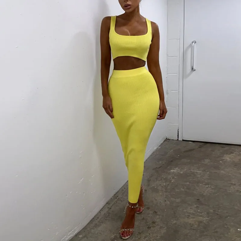 NORMOV Casual Solid Women Sets O Neck Sleeveless Pullover Vest And High Waist Mid Calf Skirts Polyester Knitted Two Piece Sets
NORMOV Casual Solid Women Sets O Neck Sleeveless Pullover Vest And High Waist Mid Calf Skirts Polyester Knitted Two Piece Sets
