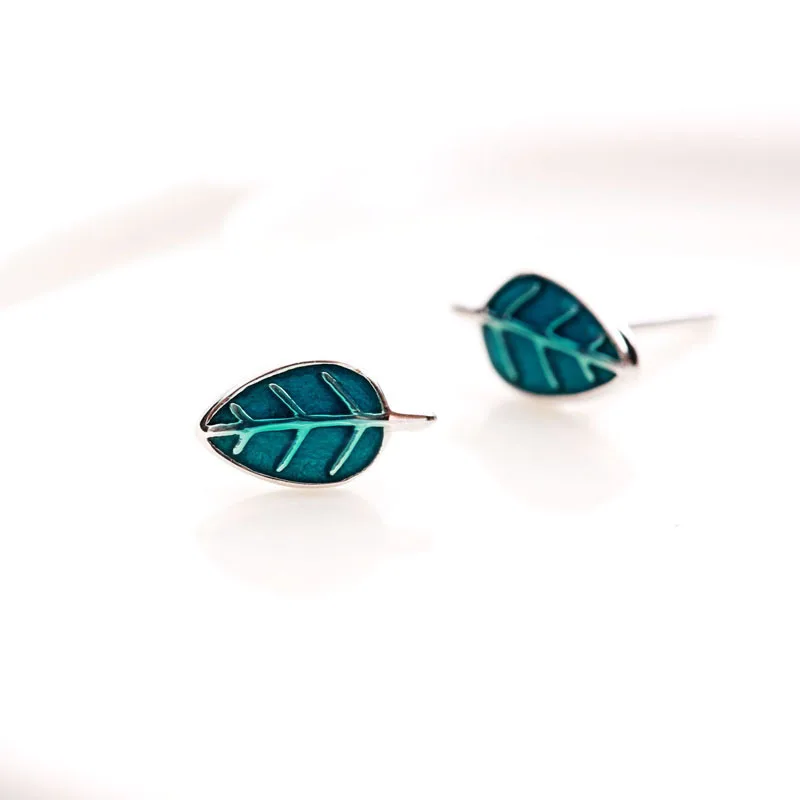 925 Sterling Silver Enamel Leaf Stud Earrings For Women Girls Party Pendientes Brincos Prevent allergy Jewelry
925 Sterling Silver Enamel Leaf Stud Earrings For Women Girls Party Pendientes Brincos Prevent allergy Jewelry