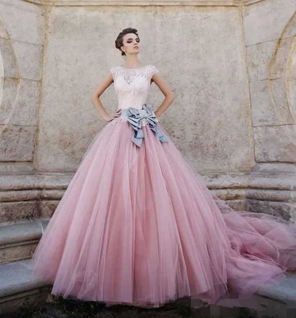 Vestido De Noiva vintage Bridal Gown Long Puffy Color Vintage Pink Lace Ball Gown Rainbow 2018 Dresses
Vestido De Noiva vintage Bridal Gown Long Puffy Color Vintage Pink Lace Ball Gown Rainbow 2018 Dresses
