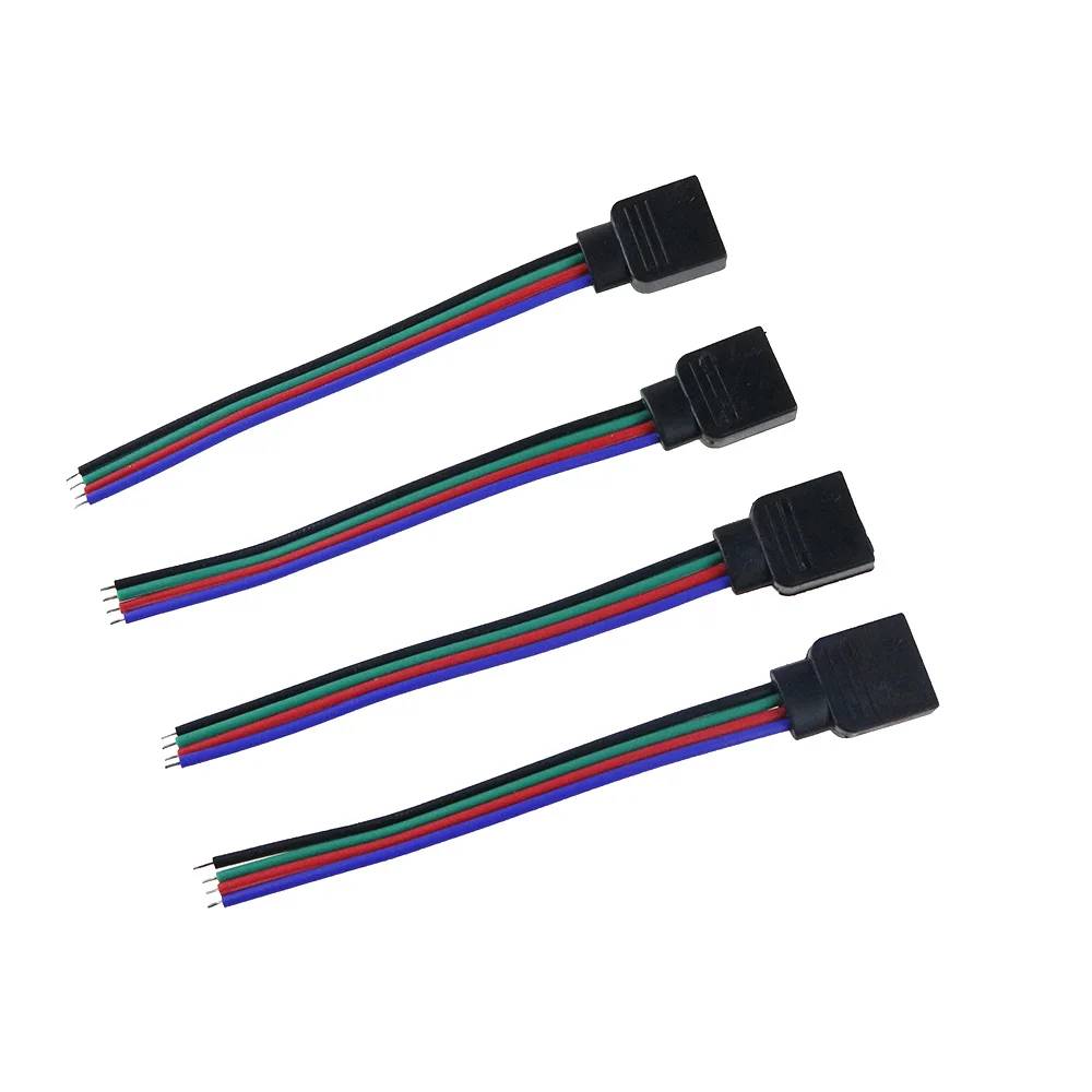 

10pcs 4pin Male connector cable For RGB smd led strip light easy install No Need Soldering For 5050/3528 RGB LED Strip light