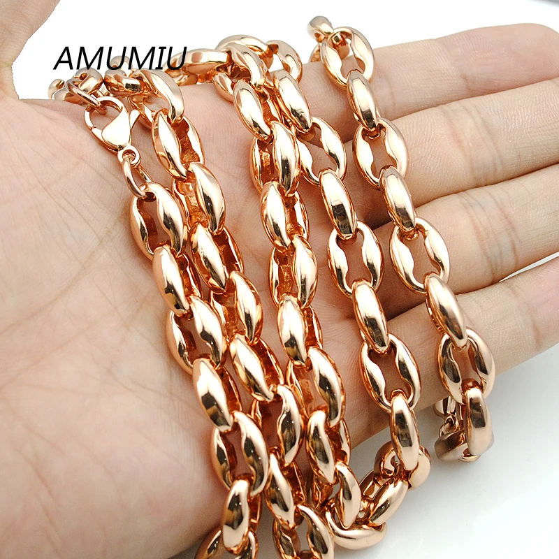 AMUMIU 10mm Rose Gold Color Beads Stainless Steel Necklace Bracelet Sets Men's Women's Chain Party Gifts Punk HZTZ069
AMUMIU 10mm Rose Gold Color Beads Stainless Steel Necklace Bracelet Sets Men's Women's Chain Party Gifts Punk HZTZ069