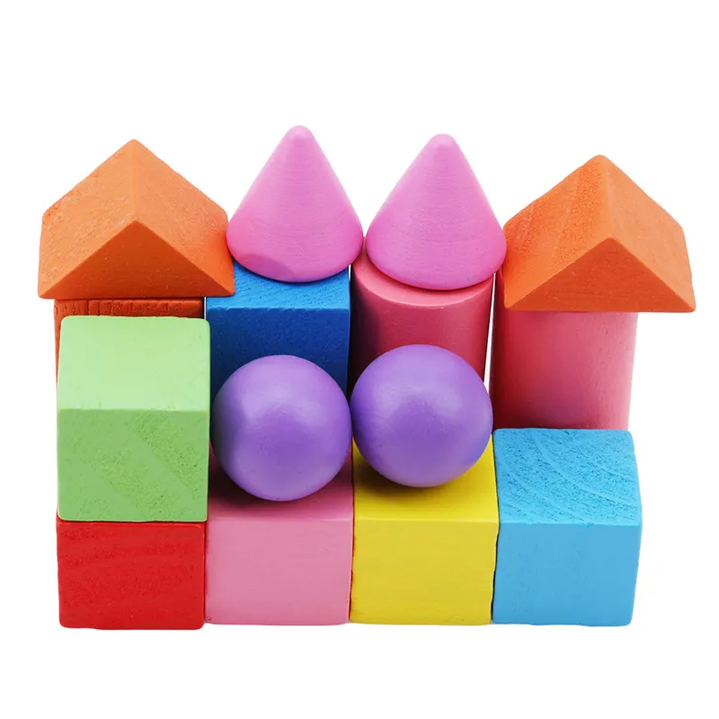 New Color Wooden Children Early Education Building Blocks Geometry Combination Teaching Tool Three-dimensional Educational Toys | Игрушки и