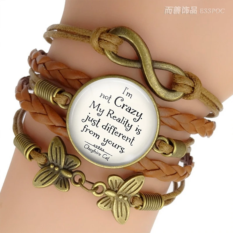 "I'm Not Crazy" Quote Multilayer Leather Bracelet Jewelry Glass Dome Cabochon Multilayer Bracelet Handmade Gift
"I'm Not Crazy" Quote Multilayer Leather Bracelet Jewelry Glass Dome Cabochon Multilayer Bracelet Handmade Gift