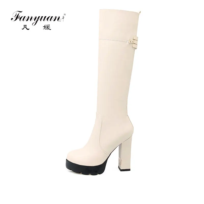 Fanyuan 2018 Women Knee High Boots Zipper Design Square Thick High Heel Round Toe Riding Long Winter Women Boots Size 33-43
Fanyuan 2018 Women Knee High Boots Zipper Design Square Thick High Heel Round Toe Riding Long Winter Women Boots Size 33-43