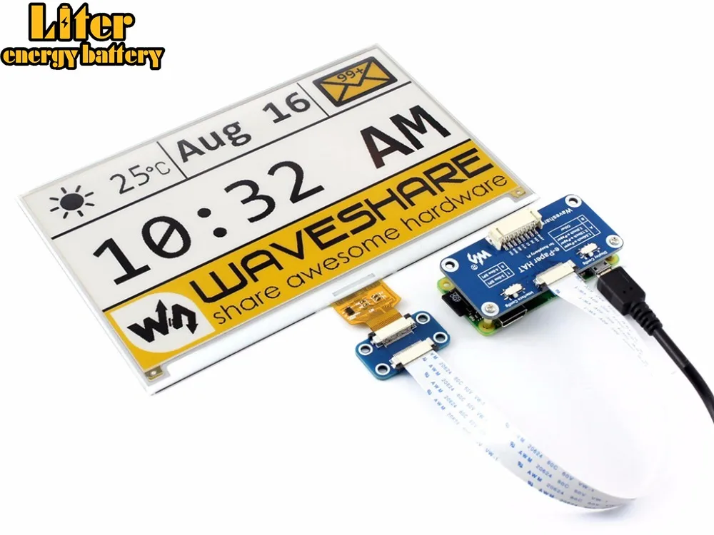 Waveshare 7.5inch e-Paper HAT (C) 640x384 E-ink Display Module Three-color SPI interface, for Raspberry Pi 2B/3B/Zero/Zero W
Waveshare 7.5inch e-Paper HAT (C) 640x384 E-ink Display Module Three-color SPI interface, for Raspberry Pi 2B/3B/Zero/Zero W